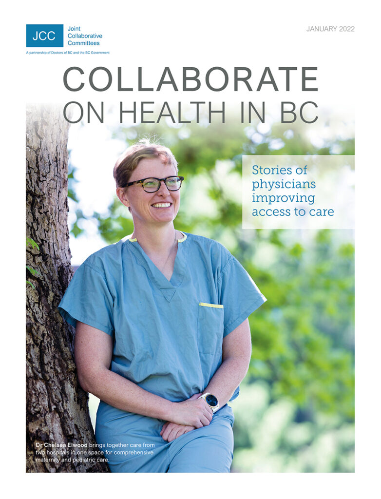 JCC Magazine Collaborate On Health 2022 _ Stories of physicians improving access to care cover photo with Dr Chelsea Elwood